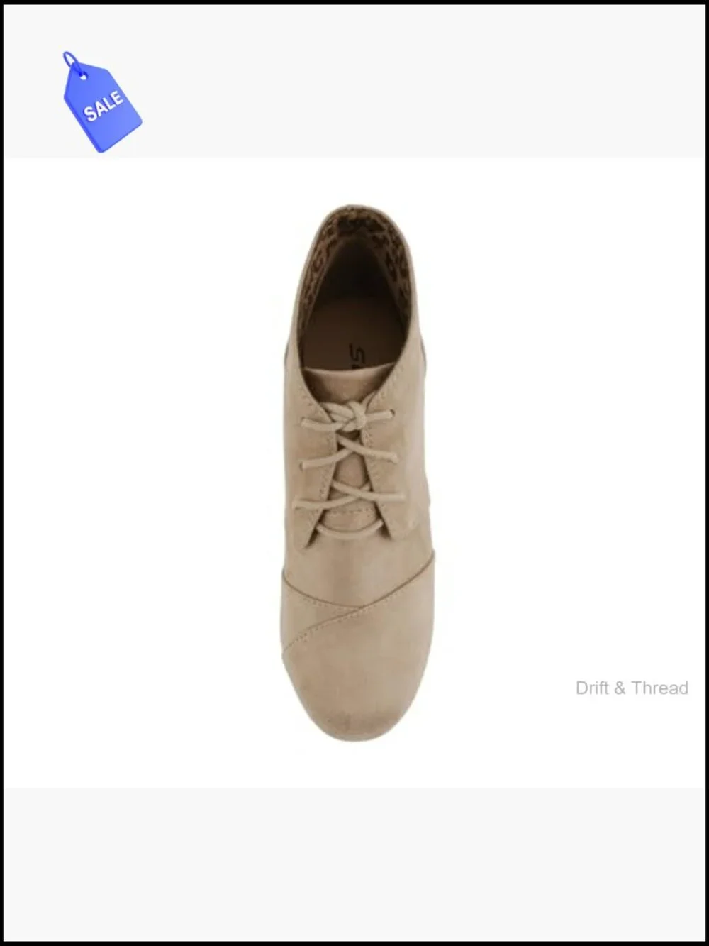Women Lace Up Round Toe Low Wedge Ankle Bootie Casual Vegan Suede Zip